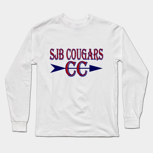 SJB Cougars Cross Country team logo Long Sleeve T-Shirt by Woodys Designs